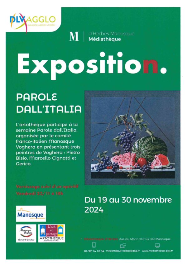 Exposition : Parole dall'Italia_Manosque